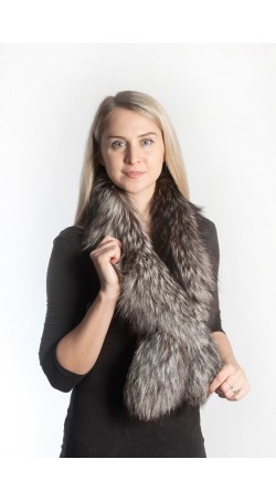 Silver fox fur scarf 